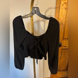 Altar'd State Black Bow Detail Blouse